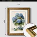 HUARCEY Vintage Blue Hydrangea Wall Art 13x16 Inch Botanical Print