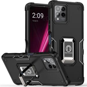 Case for T-Mobile Revvl 6 Pro 5G Case Revvl 6X Pro 5G Case with Kickstand Holder Built-in Magnetic Car Mount Shockproof Camera Protective Case for Revvl 6 Pro 5G Phone Case (Black)