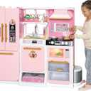 Disney Princess Style Collection Fresh Prep Gourmet Kitchen, Interactive Pretend Play Kitchen for Girls & Kids with Realistic Steam, Complete Meal Kit & 35+ Accessories