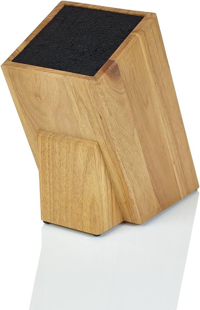 Dice Knife Block, Light Oak Woodgrain