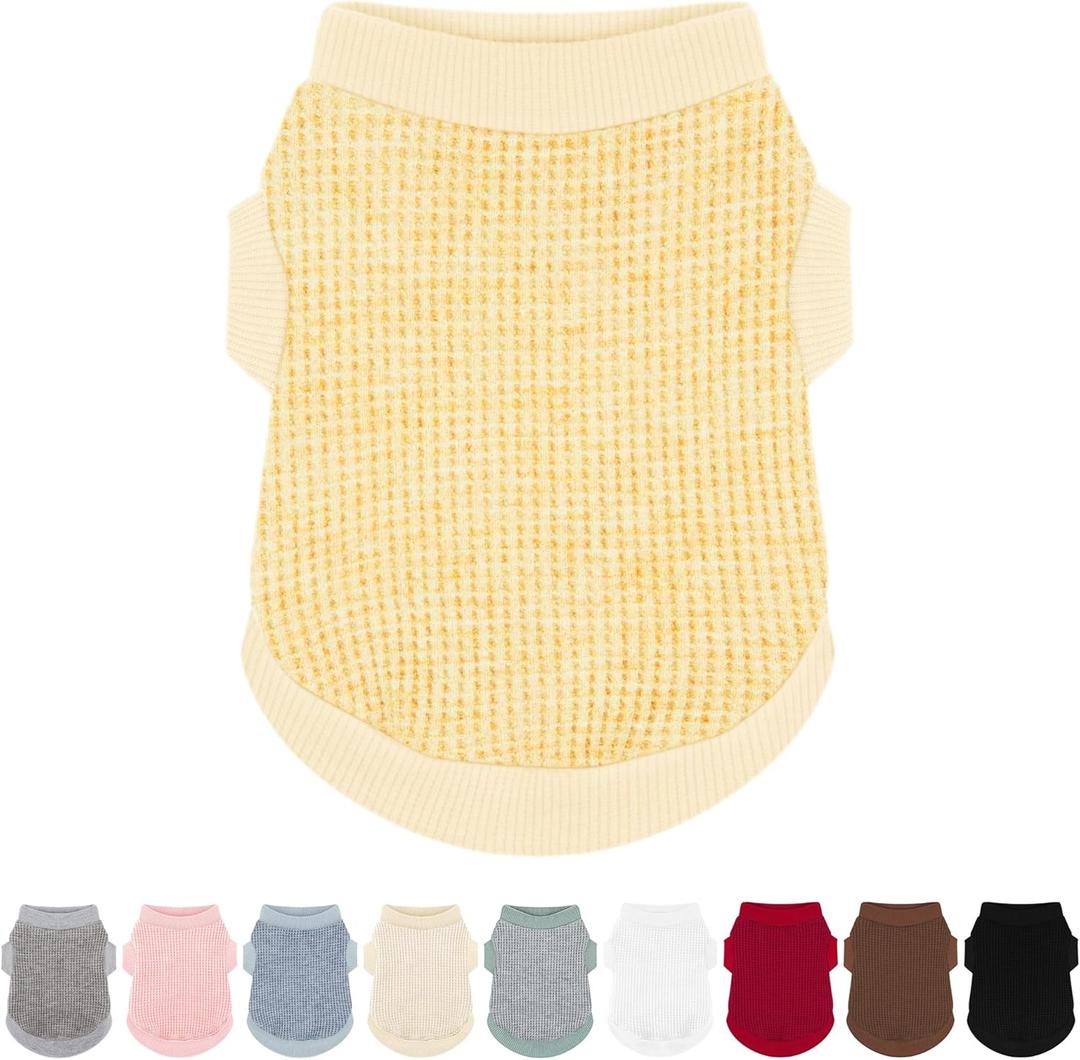 Cozy and Functional Dog Shirts for Small Puppies: Stretchable Ginger Attire with Easy-On Design, Ideal for Chihuahuas and Yorkies - Enhance Comfort and Playfulness on Chill Days Large (L-(9~17lb) | Chest(~17.5"))