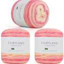 Aeelike Ombré Yarns for Crocheting, 3 Skeins Gradient Cake Yarn 100g (3.52 oz) 245m (267 Yards), Super Soft Yarns Cake with Vibrant Colors for Making Blanket Scarves Sweaters, Pink Yellow Gradient
