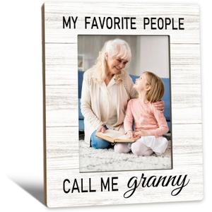 Beliran Granny Gifts Picture Frame 5x7, Grandma Photo Frame, Christmas Mothers Day Birthday Gifts for Grannys, My Favorite People Call Me Granny Wooden Picture Photo Frames for Desk Home Room Decor