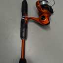 Shakespeare Amphibian Spinning Reel and 5'6" Fishing Rod Combo, Orange, Size 30 Reel, Right/Left Handle Position, 2-Piece Tubular Fiberglass Rod, Pre-Spooled ABS Spool, Oil Felt Drag System