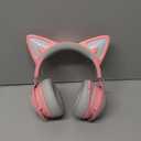 SOMIC Cat Ear Headphones, 2.4G/Bluetooth Wireless Gaming Headset for PS5, PS4, PC with RGB Lights and Retractable Mic, 10Hrs Playtime, 7.1 Surround Sound for Laptop, Smartphone-GS510 Pro - Pink