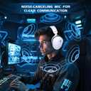 Acer 2.4GHz Wireless Gaming Headsets for PS5, PS4, PC, Switch, Tri-Mode Gaming Headphones with Noise Canceling Mic, Stereo Sound, 40+Hr Battery, 50mm Drivers - White