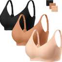 habibee Bra for Women No Underwire Comfort Seamless Bras Push Up Wireless Bras Full Coverage Bralettes, Bra Extender, Size Small