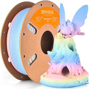 ERYONE Matte Rainbow 3D Printer PLA Filament 1.75 +/- 0.03mm, Matte Muticolor Filament PLA 1KG(2.2LBS) Spool, Macaron Rainbow
