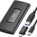 Aiibe 1TB External SSD USB C Portable SSD USB 3.2 Gen 2, Up to 1050MB/s, External Solid State Drive 1TB External Hard Drive for iPhone 16/15, Laptop, Mac and PS5 (Black)