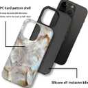 CARLOCA Case for iPhone 15 Pro Max,White Gold Abalone Shell Design - Hybrid Dual Protection Soft TPU + Hard PC, Shockproof Anti-Scratch Cover Men Women Girl Stylish Phone Case