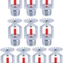 10 Pcs Fire Sprinkler Head - Copper Chrome, 1/2 NPT 155(68C) Pendent Type Spray, K80 Fast Response Automatic Fire Sprinkler System for Residential, Factory, Mall, Warehouse Building