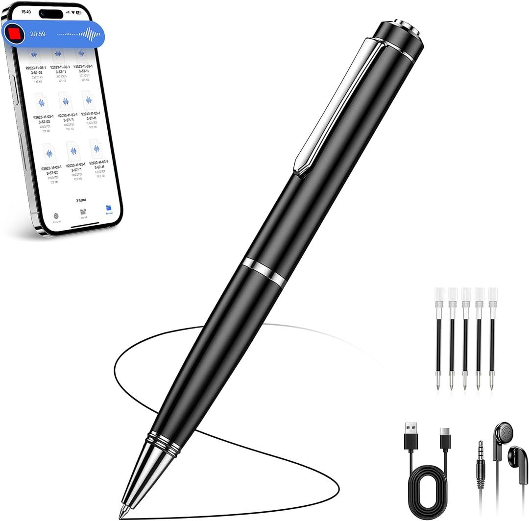 136G Digital Voice Recorder, Audio Recorder with 25H Battery Life, Playback & Voice Activation Recording Device, Voice Activated Recorder with AI Noise Reduction for Lectures/Meetings/Interviews