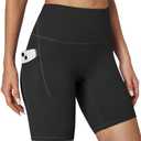 IUGA Biker Shorts Women Tummy Control 8" Workout Gym High Waisted Running Yoga Compression Spandex Shorts Women with Pockets Large