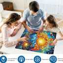 3 x 300 Piece Puzzles for Adults,Cool Solar and MoonPuzzle for Adults Kids Seniors,Recycled Cardboard Unique Flowers Puzzle 300 Piece,Challenging Family Game Great Gift for Family Friends,20.5 x 15 in