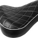 Motorcycle Driver Rider Solo Seat Cushion For Harley Sportster XL883C 883 1200 Custom 72 48 1983-2003, Black Diamond