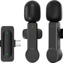 Wireless Lavalier Microphone for iPhone Android iPad - Noise Cancelling Phone Microphone USB C, Cordless Lav Lapel Mic for Video Recording Vlogging TikTok