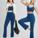 baleaf Womens Flare Leggings with Zipper Pockets Drawstring Flared Yoga Pants Bell Bottom Leggings Tummy Control (S)