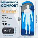 PTEROMY Sleeping Bags for Adults, Lightweight and Machine Washable, Water Resistant Backpacking Camping Sleeping Bag for Warm Cold Weather, Camping Essentials for Hiking Travel, 50f~80f / 3 Season