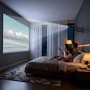 WALI Foldable Projector Wall Mount, Fully Adjustable Projector Holder with 360 Rotating Gimbal, Wall Mount Stand for 1/4" M4 M6 Screw Size Projectors(1330LM-PM), Black (Mini)