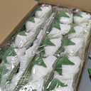 200 Pack White Artificial Roses with Stems, Foam Flowers Bulk