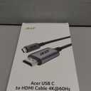 acer USB C to HDMI Cable for Home Office 6.6FT (4K@60Hz), Thunderbolt 4/3 Compatible, High-Speed Type C to HDMI 2.0 Braided Cord for MacBook, iPhone 17/16 Pro/Max, iMac, iPad Pro, Galaxy S25, Surface