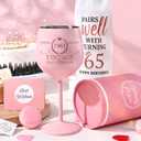 Lifecapido 65th Birthday Gifts for Women, Vintage 1961 Stainless Steel Wine Glass with Wine Bag and Card, 65th Birthday Decorations for Women, 65 Year Old Birthday Gifts for Grandma Mom Aunt Wife