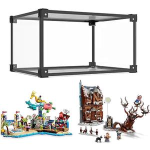 Display Case for Lego 76407 41737, Large Acrylic Transparent Dustproof Display Case Box, 45 x 40 x 30 cm Counter Box with Door for Models Figures