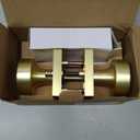 Haidms Gold Door Knobs Interior, Zinc-Alloy Heavy Duty Round Brushed Gold Privacy Door Knobs for Bedroom Modern Bathroom Interior Door Lock Bulk, 2 pcs