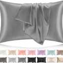 Softhour Silky Pillowcase Premium Satin Pillow Cases with Zipper Closure for Hair and Skin, King Size 20 x 36 Inches, Gifts for Women Men, Dark Gray