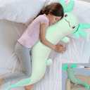 MaoGoLan Giant Axolotl Plush Stuffed Animal,Big Axolotl Plush Pillow Toy for Kids Girl Boy,Jumbo Stuffed Salamander Body Pillow Toy Glow in The Dark, Holiday Birthday Party Decor Green