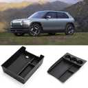 Tressiche Lower Center Console Organizer Tray with Drink Cup Holder and Armrest Storage Box for Rivian R1T/R1S 2024 2023 2022 Console Storage Box Interior Accessories-2 Pack