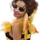 Bencailor 15 Pcs Halloween Bee Glasses Sunglasses Honey Costume Funny Accessory for Adult Antenna Party Favors(Black)