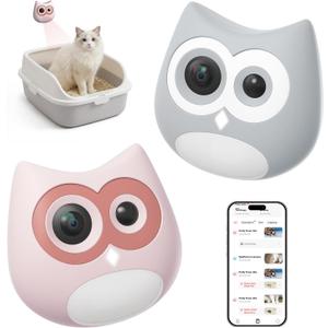 AI Cat Health Monitoring Litter Box Camera  Records Toileting Behavior, Alerts for UTI/Diarrhea, Fits Automatic & Standard Boxes, Multi-Cat Support, Night Vision
