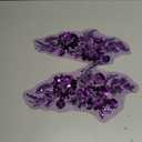 Sewing Beads lace Applique one Pair sew on Pearl Trimming Patch Decorative Accessories for Clothes 2pieces/Bag 11.8X7.08inches (Purple)