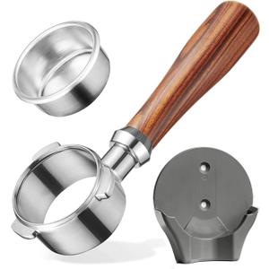 54mm Bottomless Portafilter - Fits Breville Espresso Coffee Machine Barista Express, Pro, Touch, Bambino (Plus), BES870XL/870BSXL/878BSS/880BSS/840XL +Filter Basket +Wall Holder (1)