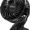 Holmes 4 On-The-Go Personal Fan with Clip  3 Speed Settings, 360 Rotation, Rechargeable Battery, USB-C Charging, Compact & Portable Design, Black  Ideal for Desks & Personal Spaces