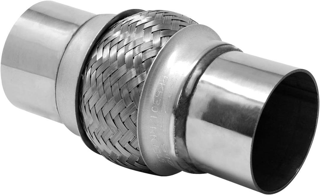 RP Remarkable Power, RK7544-2.5" x 4" Heavy Duty Stainless Steel Exhaust Flex Pipe 8" OL