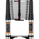 Telescoping Ladder,12.5FT Aluminum Multi-Purpose Collapsible Ladder with Stabilizers and Hooks,Jiashche Portable Extension Ladder for RV or Outdoor Work Silver,330lb Max Capacity