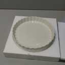 LOVECASA Porcelain Quiche Baking Dish,10 Inch Reusable Pie Pan Quiche Pan, Non-Stick Round Pie Dish, Tart Pan with Ruffled Edge,Pie Pan for Pies | Microwave,Dishwasher,and Oven Safe (White)