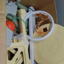 JunZheHub Kids Basketball Hoop Set with Adjustable Height for Indoor, Beige