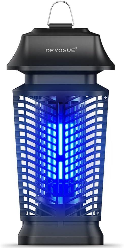 DEVOGUE Electric Bug Zapper - Electric Blue Violet Attract Insect Light - Modern Stylish Mosquito Fly Killer - Fly Mosquito Control Bug Zapper Outdoor & Home and Kitchen (Black)