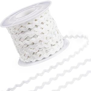 GORGECRAFT 1 Roll 25 Yards White RIC Rac Trim Ribbon Rick Rack 0.12 inch/3mm Wave Sewing Bending Fringe Trim Braided Woven Fabric for Sewing Flower Making Wedding Dress Party Lace Ribbon Craft