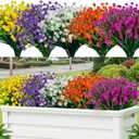 Lnoicy 20pcs Artificial Fake Flowers,Plastic Flowers for Outdoor Decoration, UV Resistant Faux Flowers Shrubs, Artificial Plants for Indoor Outside Garden Home Wedding Farmhouse5 Color