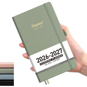AHGXG Pocket Calendar 2026-2027, July 2026 - June 2027, Academic Planner, Weekly and Monthly, Small Size for Purse, Hardcover, 12-Month Tabs, for Women, School, 3.9"X 6.7" (Sage Green)