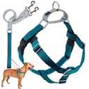 2 Hounds Design Freedom No Pull Dog Harness, Adjustable Harness and Leash Set, Easy Walking & Comfortable Control, Fits Small, Medium & Large Dogs, Solid Colors, Made in USA, 1" MD, Teal