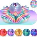 GearSphere 3D Printed Spin Ball or Cube Fidget Toy, Fidget Ball Gear Toy for Stress and Anxiety Relief, Desk Toy for Adults & Kids (Rainbow, 3.1 Inch)