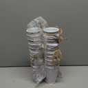 20 Pack 4.3 Inch Galvanized Metal Flower Vases Bulk Small Floral Flower Bucket Rustic Vintage Farmhouse Vases for Centerpiece Country Wedding Party Decor Western Home Table(White)