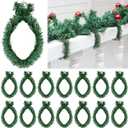 Zhengmy 15 Pcs 20 Inch Christmas Garland Ties Artificial Pine Needles Flexible Pine Stems Twist Wired Tree Branches for Christmas Stairs Railing Banister DIY Craft Gift Wrapping