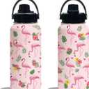 Flamingo Gifts, 32 oz Stainless Steel Insulated Water Bottles, Pink Sports Travel Tumbler Mug, Cute Flamingo Cup Gifts for Women Girls (1pcs)