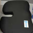 5 STARS UNITED Seat Cushion - Memory Foam for Tailbone Pain Relief - Ergonomic Support for Coccyx, Sciatica & Butt - Wheelchair, Office, Desk & Gaming Chair, Car Seat, Airplane, Black, Size: Large